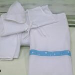 Λαδόπανα " Σιελ με αστέρια - Λευκό "