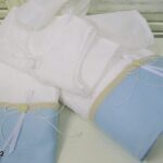 Λαδόπανα " Απλό σιέλ  - Λευκό "