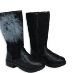 Παιδική Μπότα Μαύρη με Φούντα & Στρας