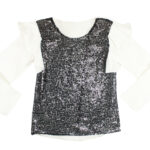 T-shirt  " Λευκό με παγιέτα "