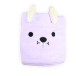 Βελούδινη πετσέτα μπάνιου για νεογέννητο " Λαγουδάκι Λιλά "