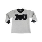 Παιδικό μπλουζοφόρεμα " Γκρί με μαύρες πέρλες και γουνάκι "