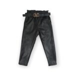 Παιδικό Δερματίνη Παντελόνι ´ Μαύρο με Ζώνη ´