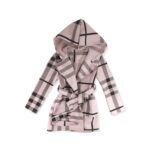 Παιδικό παλτό με κουκούλα " Καρό με μαύρο και σάπιο μήλο "