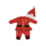 Christmas βελούδινο φορμάκι για κοριτσάκι "Βολάν με πούλιες"