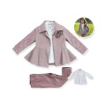 Κοριτσίστικό σετάκι " Σάπιο μήλο με γουνάκι - tshirt - δερματίνη παντελόνι "