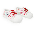 Παπουτσάκι αγκαλιάς all star "Λευκό με κόκκινες καρδιές" - Image 2