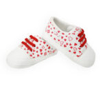 Παπουτσάκι αγκαλιάς all star "Λευκό με κόκκινες καρδιές"