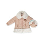 Μπουφάν σε ρόζ απαλό " Πέρλες και Γουνάκι "