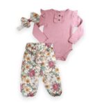 Βρεφικό Σετάκι Απαλό Ροζ με Φλοράλ