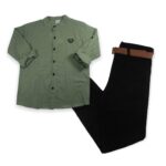 Σετάκι με Πουκάμισο "Λαδί" για αγοράκι