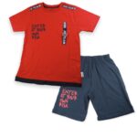 Σετάκι για αγοράκι "Κόκκινο Αθλητικό, με Βερμούδα"