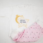 Βρεφική Πυτζάμα ροζ με αστεράκια