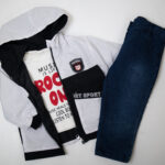 Βρεφικό σετ ”Μπουφάν–Τζιν–Μπλούζα“