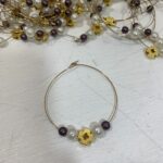 Μαρτυρικά Βραχιολάκι ”Σταυρουδάκι Λευκό με Μωβ“