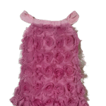 Βρεφικό Φούξια Φόρεμα με Ανάγλυφα Λουλούδια – Εντυπωσιακή 3D Λεπτομέρεια