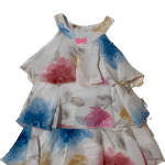 Βρεφικό Φόρεμα Λευκό με Πολύχρωμα Λουλούδια – Ανάλαφρο & Χαρούμενο