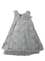 Παιδικό Φόρεμα Μπεζ με Ροζ Λουλούδια & Πουά – Με Ασορτί Καπέλο - Image 2