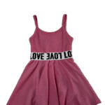Βρεφικό-Παιδικό Φόρεμα Φούξια με Ανοιχτή Πλάτη & Λευκή Λεπτομέρεια “Love”