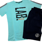 Παιδικό Καλοκαιρινό Σετ Γαλάζια Μπλούζα & Μαύρο Σορτσάκι