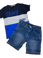 Καλοκαιρινό Παιδικό Σετ – Μπλούζα & Τζιν Σορτσάκι-3 Χρώματα