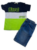 Καλοκαιρινό Παιδικό Σετ – Μπλούζα & Τζιν Σορτσάκι-3 Χρώματα - Image 2