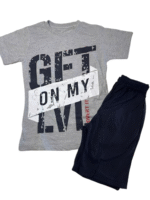 Αθλητικό σετ γκρι μπλούζα & μαύρο σορτς