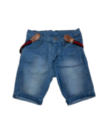 Σετ με κόκκινη μπλούζα πόλο & τζιν βερμούδα - Image 3