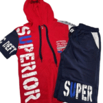 Αθλητικό σετ αγοριού με κουκούλα και σορτσάκι