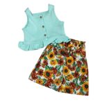 Βεραμάν σετ με μπλουζάκι & σορτσάκι με ηλιοτρόπια