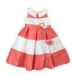 Ροζ-λευκό φόρεμα με λουλούδι & στέκα