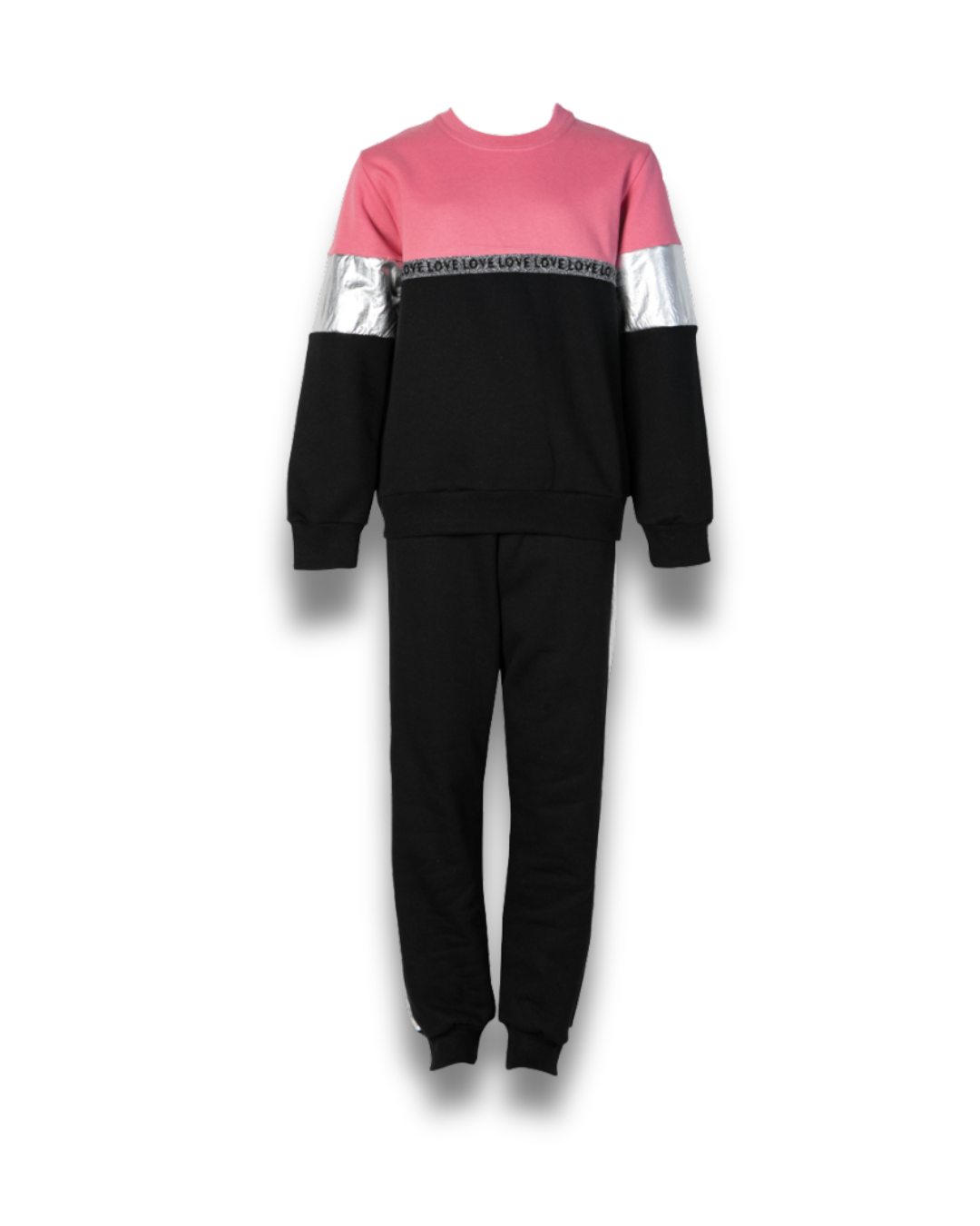 Παιδικό Σετ Φόρμας για Κορίτσι με Colorblock Σχέδιο & Metallic Λεπτομέρεια