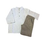 Κομψό σετ αγοριού με ριγέ πουκάμισο και παντελόνι