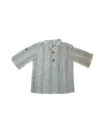 Σετ αγοριού με ριγέ πουκάμισο και κιτρινωπό σορτσάκι - Image 2