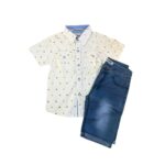 Σετ αγοριού με κοντομάνικο πουκάμισο και τζιν βερμούδα