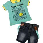 Σετ με βεραμάν μπλουζάκι και σκούρο τζιν με τιράντες