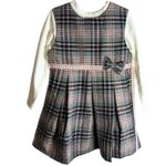 Καρό φόρεμα με ενσωματωμένη μπλούζα για κορίτσι