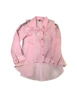 Μακρυμάνικο ριγέ πουκάμισο κοριτσιού με χρωματιστές λεπτομέρειες - Image 2