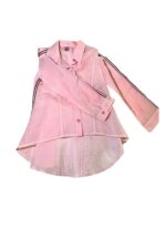 Μακρυμάνικο ριγέ πουκάμισο κοριτσιού με χρωματιστές λεπτομέρειες