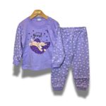 Παιδική Πιτζάμα 2 τεμαχίων – Μωβ με Αρκουδάκι & Αστέρια