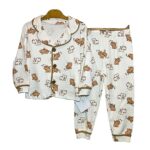 Παιδική Πιτζάμα 2 Τεμαχίων – Λευκή με Αρκουδάκια