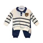 Βρεφικό Σετ 2 Τεμαχίων – Μπλούζα με Ριγέ Σχέδιο & Μπλε Παντελονάκι
