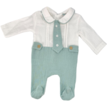 Βρεφικό Φορμάκι Λευκό–Βεραμάν με Γραβάτα