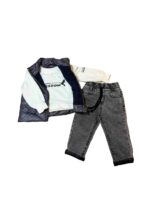 Παιδικό Σετ Αγόρι με Αμάνικο Μπουφάν – Διαθέσιμο σε Καφέ & Γκρι Ευχαριστούμε - Image 2