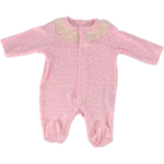 Βρεφικό Φορμάκι Ροζ με Δαντελένιο Γιακά