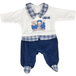 Βρεφικό Σετάκι Αγόρι με Τρενάκι & Καρό Λεπτομέρειες